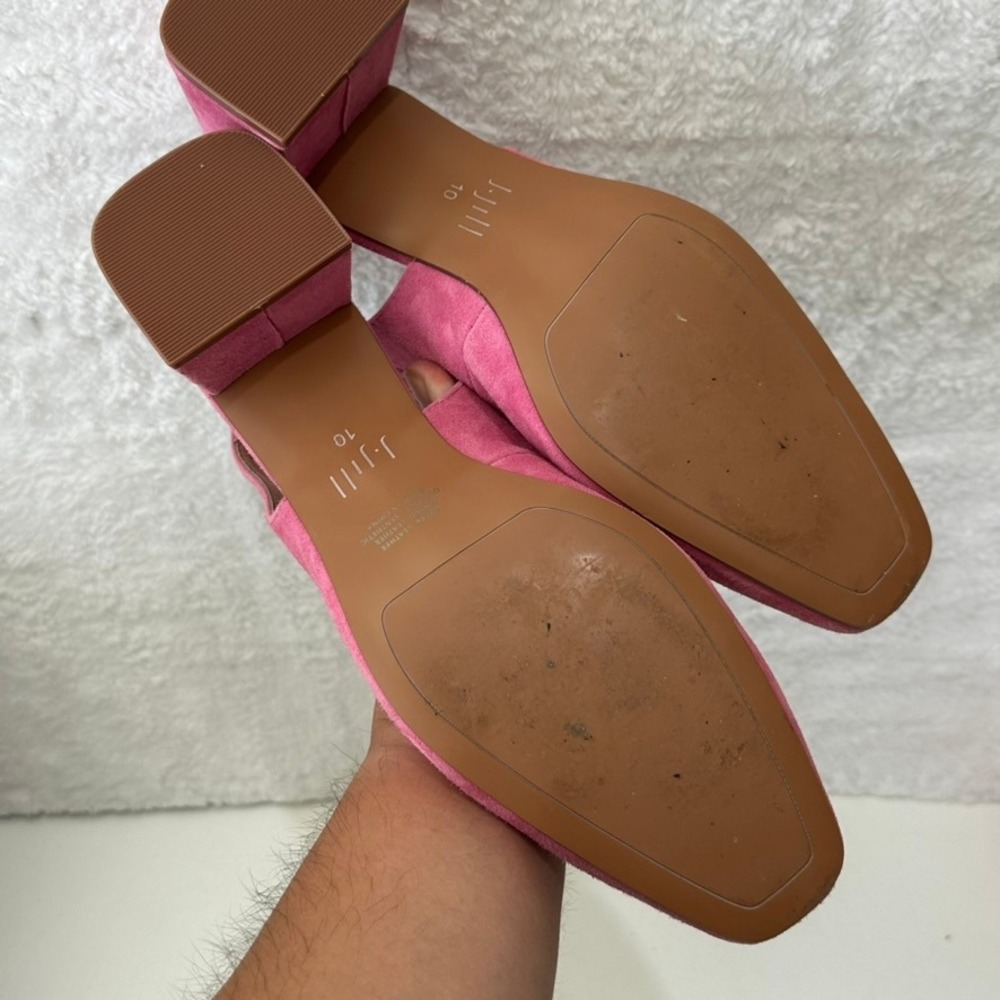 J. Jill Pink Suede Slingback Block Heel Pumps Womens 10 - Picture 10 of 13